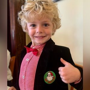 Vineyard Vines Whale shirt Oxford red gingham check Sz 3T